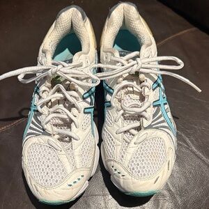 Asics Women's White and Teal Athletic Shoes